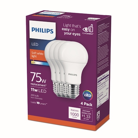 Philips 75W Led A19 2700K 4Pk 542944